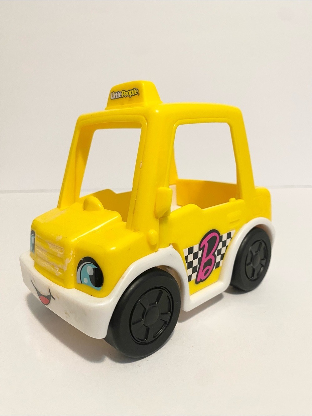 Little People Barbie Yellow Taxi Car Vehicle Toy Doll Fisher Price 4/$20 🛑
